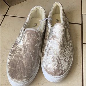 Charming Charlie Pearl Velour sneakers